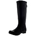 Womens Adjustable Back Tall Waterproof Winter Rain Wellies Wellington Boots - Black - 8-39 - CD0013