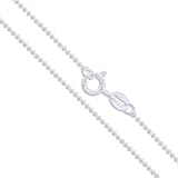 Sterling Silver Italian Ball Bead Chain 1mm 1.2mm 1.5mm 1.8mm 2.2mm 925 Italy New Dog Tag Necklace