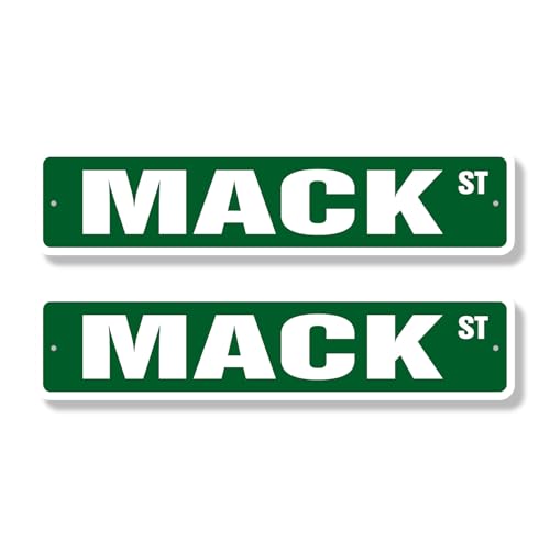MACK Classic Street Sign (2 Pack) Childrens Name Room Sign Road Sign | 6" X 24"…