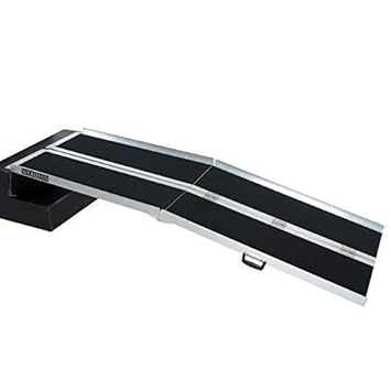 WORHAN® Rollstuhl Rampe 215cm klappbar 272kg faltbar Mobil Aluminium Rutschfeste Rollstuhlrampe Große Auswahl 2.15m R7J