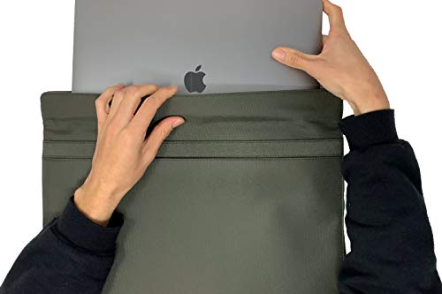 Silent Pocket Waterproof Nylon Faraday Bag, Signal Blocking Device Sleeve for 13 inch and 15 inch Laptops and Tablets - Instant Protection (13 inch, Black)