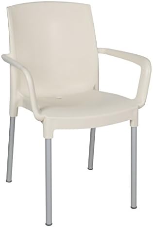 Tensai Claire Collection Narrow Square Back Durable Plastic Chair - White