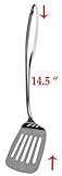 14.5'' Stainless Steel Slotted Turner-Spatula, Cooking And Kitchen Gadget Good Grip-Mirror Polishing
