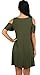 Women's Casual Loose Plain Tunic T-Shirt Dress With Pockets Army Green XL