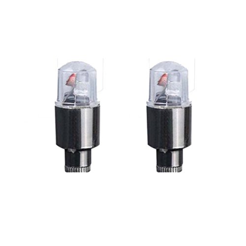 2pcs LED Tire Valve Stem Caps Neon Light Auto Accessories Bike Bicycle Car Auto KingWo (A)