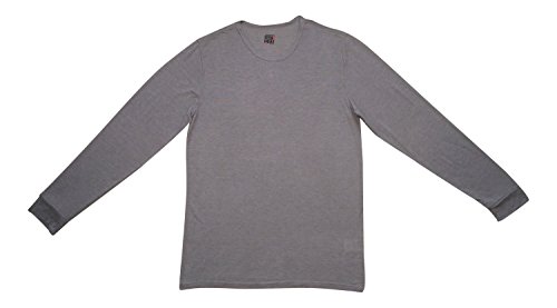 32 Degrees Weatherproof Mens Long Sleeve Scoop Neck (Small, Heather Grey)