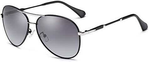 HOHAUSA Oversized Polarized Aviator Women Sunglasses UV Protection (Black Frame, 2.48)
