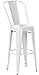 Flash Furniture 30'' High White Metal Indoor-Outdoor Barstool with Back