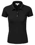 JJ Perfection Women's Classic 3-Button Short Sleeve Slim Fit Golf Polo Shirt
