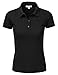 JJ Perfection Women's 3-Button Short Sleeve Slim Fit Junior Golf Polo Shirt