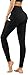 PHISOCKAT High Waist Yoga Pants with Pockets, Tummy Control 4 Way Stretch Women Yoga Leggings with 3 Pockets Black, Mediumthumb 1