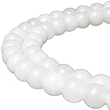 JARTC Natural White Jade Gemstone Loose Beads Round 10mm Energy Stone Healing Power for Jewelry Making
