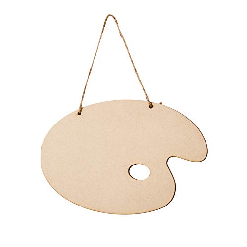 Wood Sign - Artist Palette Style Blank Wood Sign, Unfinished Hanging Wood Sign for Home DIY Craft and Decoration, 9.4 x 10 x 0.1 Inches