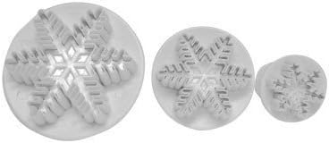 Great Chance 3-Piece Decorating Fondant Embossing Tool Snow Flower Plunger Cake Cutter