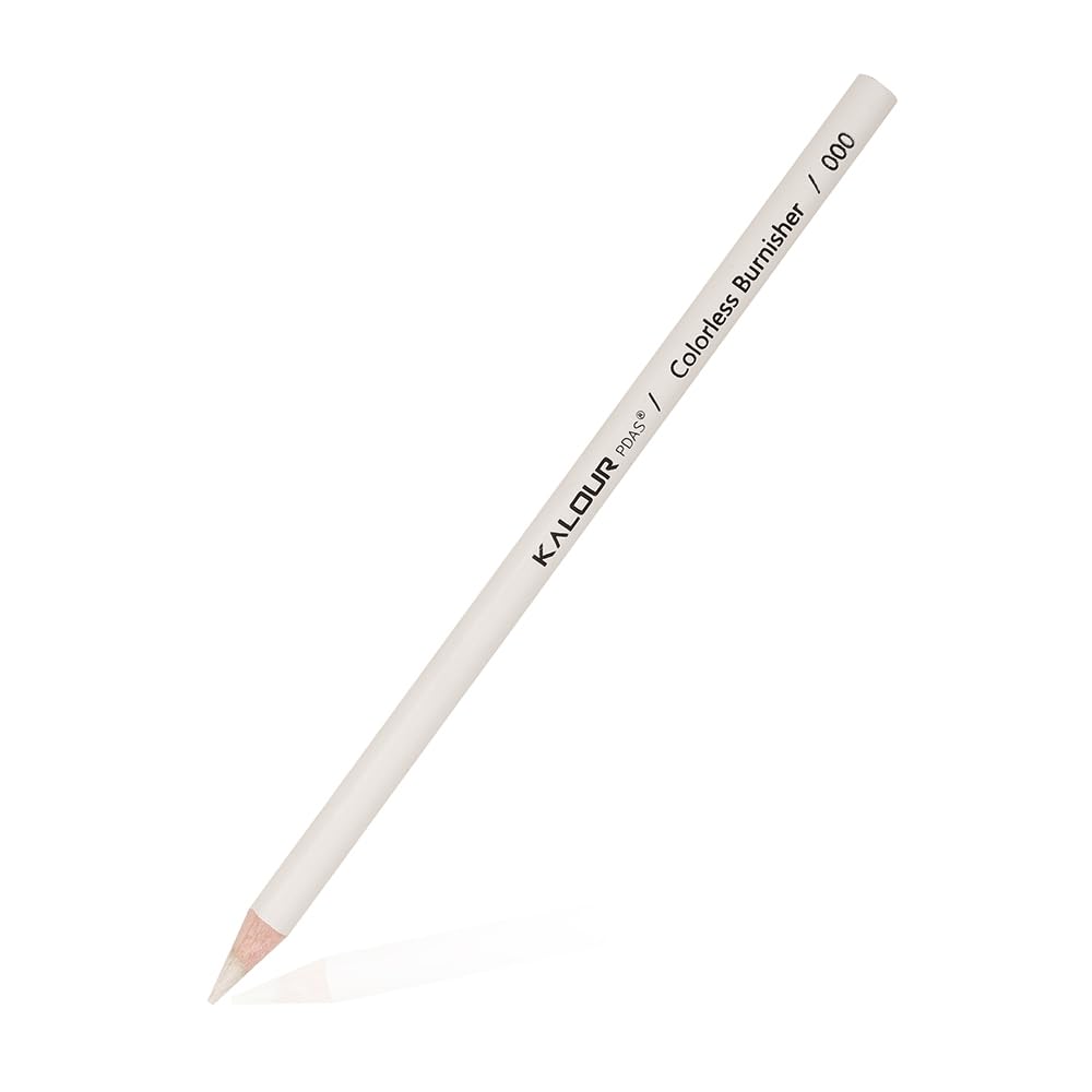 KALOUR Colorless Blender and Burnisher Pencils Set,Non-pigmented, Wax Based Pencil,perfect for Blending Softening Edges,ideal for Colored Pencils,Art Supplies for Artists Beginners(6 Pencils Total)