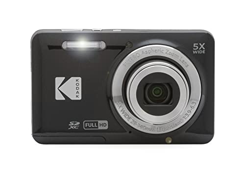 Kodak PIXPRO FZ55 Digital Camera (Black) + Point & Shoot Camera Case + Sandisk 128GB SDXC Memory Card