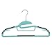 Juvale 50-Pack Flocked Hangers - Non-Slip Plastic Hangers, Thin Hangers, Non Slip Hangers, Teal - 16 x 9 Inches