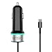 Vinsic USB Type C Car Charger Adapter with 4.8A Type-C Cable and Standard USB A Outputs for Apple MacBook 12
