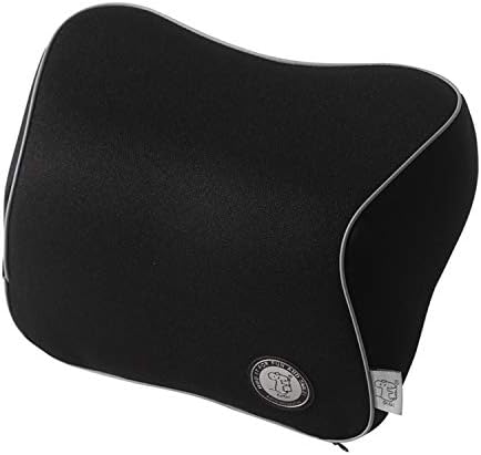 Adjustable Memory Foam Neck Support - Slow Rebound Vehicle Seat Pillow, Chair Wave Shaped Lifter for Home Office - Black