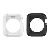 Apple Watch Case, Moko [2-pack] Rugged Flexible Stylized Soft TPU Round-the-Clock Protective Cover for Apple Watch 42mm Version (2015) - Black & White (Not Fit Apple Watch 38mm version 2015)