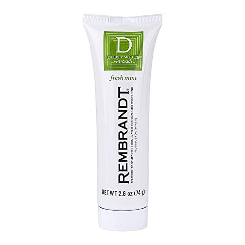 Rembrandt Deeply White + Peroxide Whitening Toothpaste, Fresh Mint Flavor, 2.6-Ounce (12 Pack)