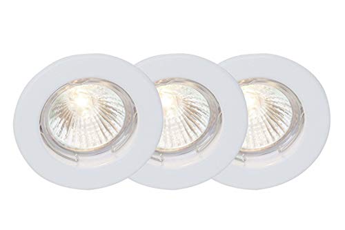 Brilliant Ron Recessed luminaire Set: 3 Lamps, Fest, 3–Bulb GU5.3 3 x 16 / W 155 lm / 2800 K/White Metal G94647 / 05