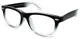 Edge I-Wear Retro Inspired Horned Rim Flexible Frame Readers 540960TT/1.25-3(BLK-CL)