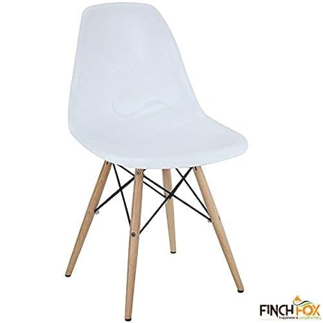 Finch Fox ABS Plastic with Wood Molded Modern Dining Armless Side Chairs (White)