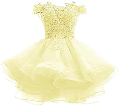 ANGELA Women's Off The Shoulder Organza Short Prom Homecoming Dresses