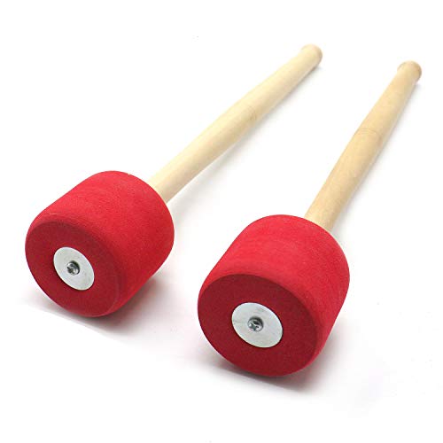 HUELE 13 Inches Red Foam Mallet Drum Mallets Sticks Drumstick Instrument - Thumbnail 5