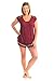 Kindred Bravely The Amelia Ultra Soft Maternity & Nursing Pajamas - Shorts Set (Cabernet, Medium)