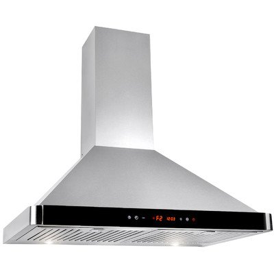 Winflo 30" Wall Mount Stainless Steel Convertible Kitchen Range Hood with 450 CFM Air Flow, Touch Control, Stainless Steel Baffle Filters and Ultra Bright LED Lights - Thumbnail 4