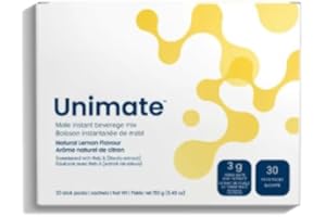 Unimat Natural Lemon Flavoured Yerba Mate Instant Beverage Mix, 30 Sachets