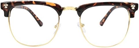 GLASSESLIT Men Women Inspired classic Half Frame Wayfarer Clear Lens Eyeglasses