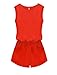 Allegra K Women Round Neck Sleeveless Front Pockets Casual Rompers XS Red