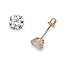 14kt Solid Yellow Gold Superbright Clear Cz Basket Setting Round Screwback Stud Earrings (3mm)