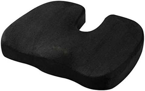 KKINGSUN 100% Pure Memory Foam Luxury Seat Cushion, Orthopedic Design To Relieve Back, Sciatica and Tailbone Pain (ZBlack)