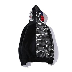 EXXE&OYYO Men's Shark Hoodie,Cotton Material Shark