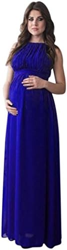 Qisc Maternity Dress Pregnant Women Mermaid Lace Long Maxi Off Shoulder Gown Photo Shoot Maternity V Neck Dress Baby Shower Photoshoot (L, Blue) (S, Blue)