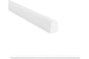 Questech Decor Tile Trim, 1/2 X 12 Inch Soho Pencil Tile Trim, Decorative Tile Edge Trim, Decorative Shower Tile Border, Kitchen Backsplash Tile Trim, Bright White Polished, 12 Pack