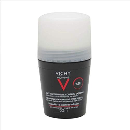 Vichy Homme 72h intense control roll-on deodorant Maximum soft antiperspirant protection for men perfect to be all day without sweating the best option for you 50ml