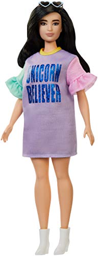 Barbie Fashionistas Puppe im pastellfarbenen Kleid mit Herzchenbrille – Bild 6