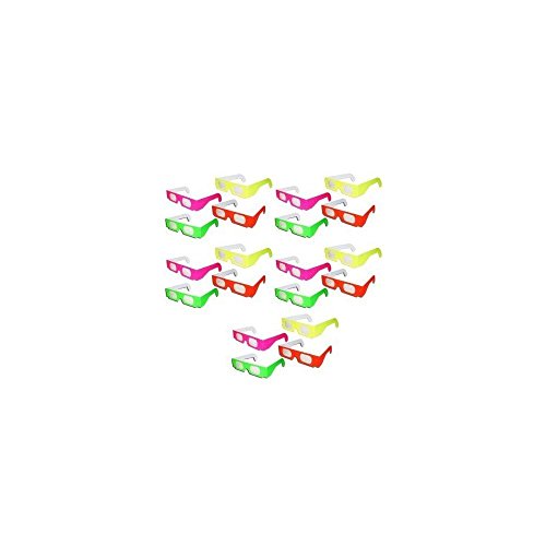 20 Pairs - Neon Prism Diffraction Fireworks Glasses - For Laser Shows, Raves