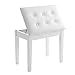 SONGMICS Piano Bench with Padded Cushion and Storage Compartment for Music Books, Vanity Stool, Tufted Wooden Piano Seat, 13.8 x 21.7 x 19.3 Inches, White ULPB55WT