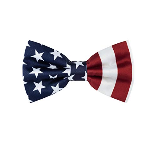 Tie G .5pcs Tie set in a gift box : Tie sets : Solid color Neck tie,Satin Bow tie,Pocket Square, Lapel, Cuffs link (The Stars and Stripes) - Thumbnail 2