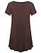 JollieLovin Women's Plus Size Tops Summer Tunic Short Sleeve Loose Fit T-Shirt to Wear with Leggings(Coffee,3X)