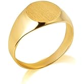 Claddagh Gold 10K and 14K Gold Round Signet Pinky Ring (9.5 mm) Available in Yellow, Rose and White Gold with multiple ring sizes