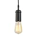 Edison 1-Light Mini Pendant 3-Pack, Black, Matte Finish, Black Designer Woven Fabric Cord,65205