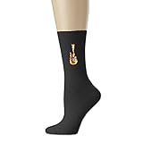 Flaming Metal Guitar Cotton Socks Black