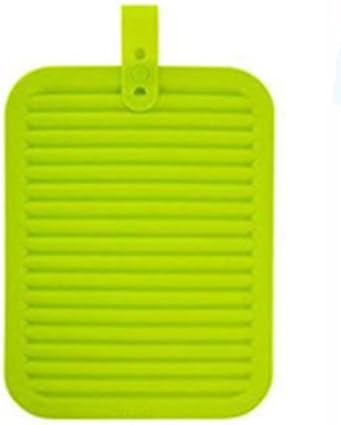 FAVIO Best Multifunctional Silicone Heat Resistant Dining Table Mat, Flexible, Durable, Non-Slip Hot Pads and Coasters, Rollable Pot Holder, Kitchen Dish Drying, Hanging Trivet Mat, Antibacterial (4, Green)